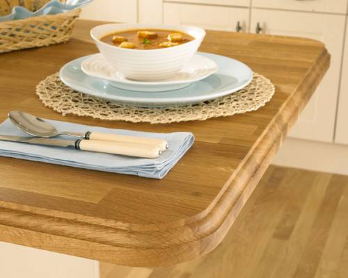 Solid Oak Worktop with a profiled finish