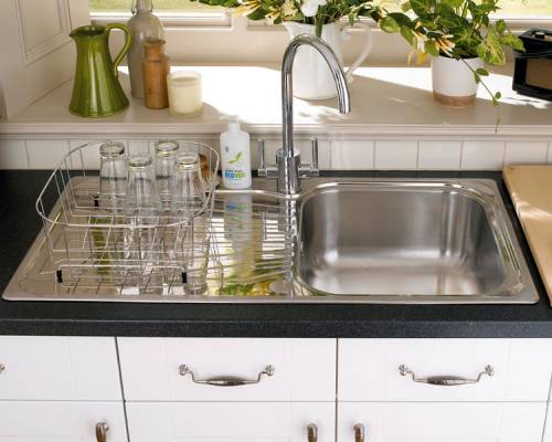 Lamona Rutland Single Bowl Sink and Accessories with Lamona Chrome Garda Swan Neck Filter Monobloc Tap