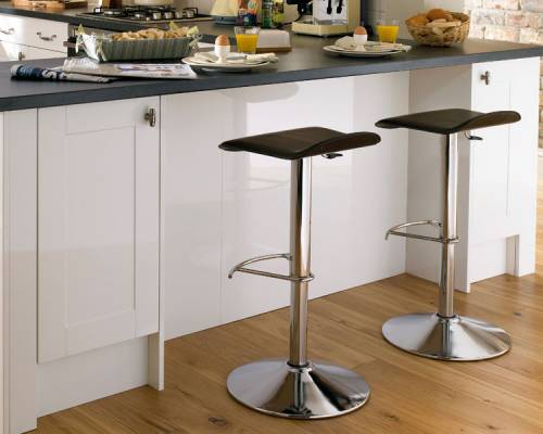 Floor Mounted Wall Units with Black Smooth Worktop