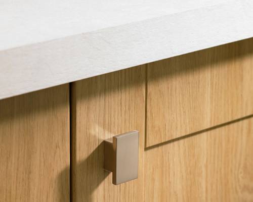 Brushed Steel Effect Square Knob
