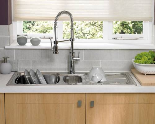 Lamona Rutland 1.5 Bowl Sink with Lamona Chrome Professional Single Lever Action Tap