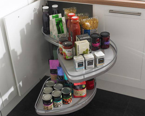 Full Extension Corner Storage Unit with Wild Walnut Style Worktop