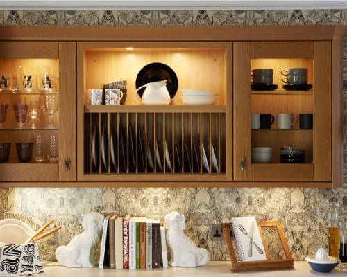 Glass Wall Units and Plate Rack Wall Unit