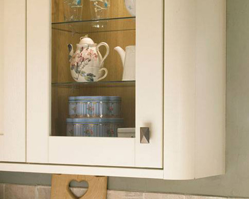 Full-Height Glass Wall Unit with Internal Glass Shelves and Curved Corner Post