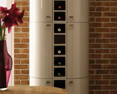 Curved Wall Units with Wine Racks