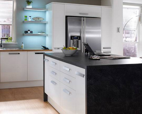 Base Units wrapped with Basalt Slate Honed Square Edged Worktop