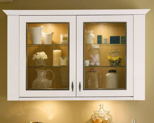 Full-Height Glass Wall Units with Classic Cornice and Pilasters